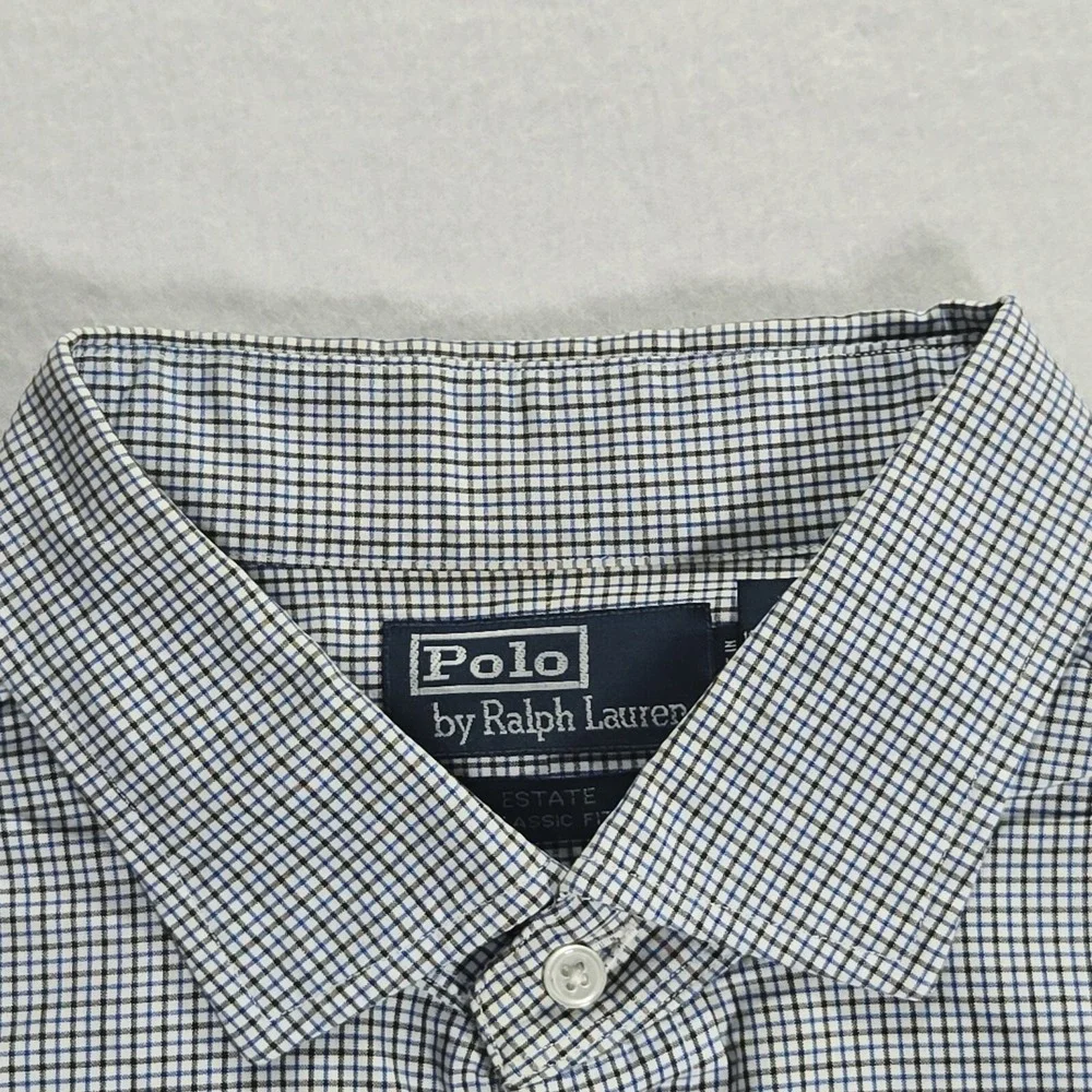 Polo Ralph Lauren Estate Shirt Mens 18 2XL Blue Classic Fit Button Up